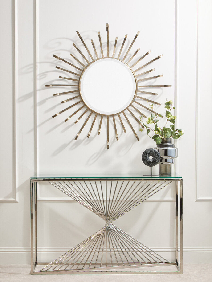 Amella Console Table With Silver Finish Frame
