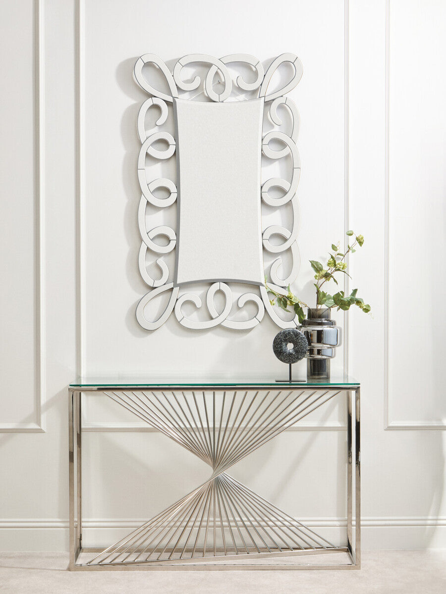 Amella Console Table With Silver Finish Frame