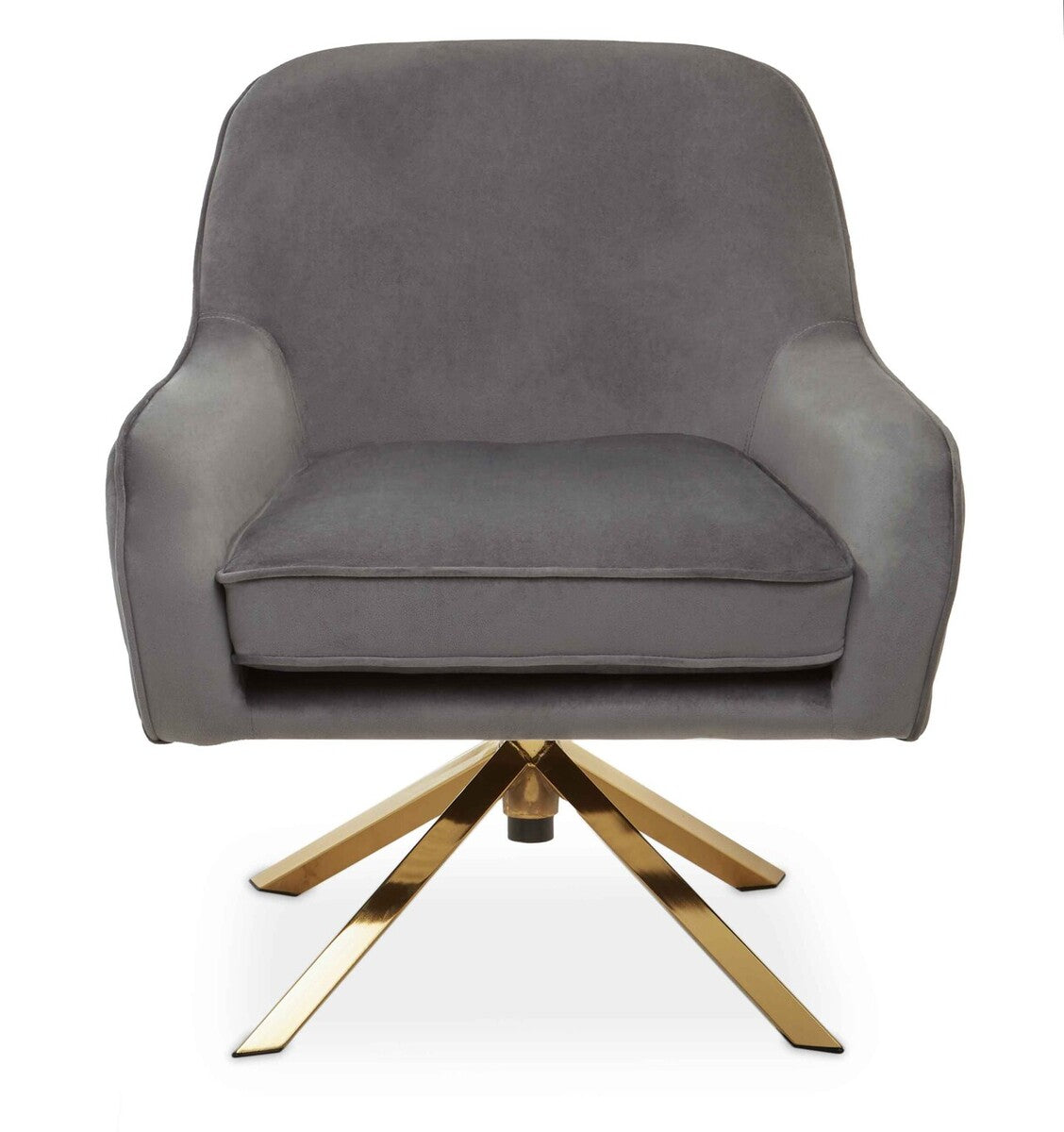 Grey Velvet Swivel Chair | Avery