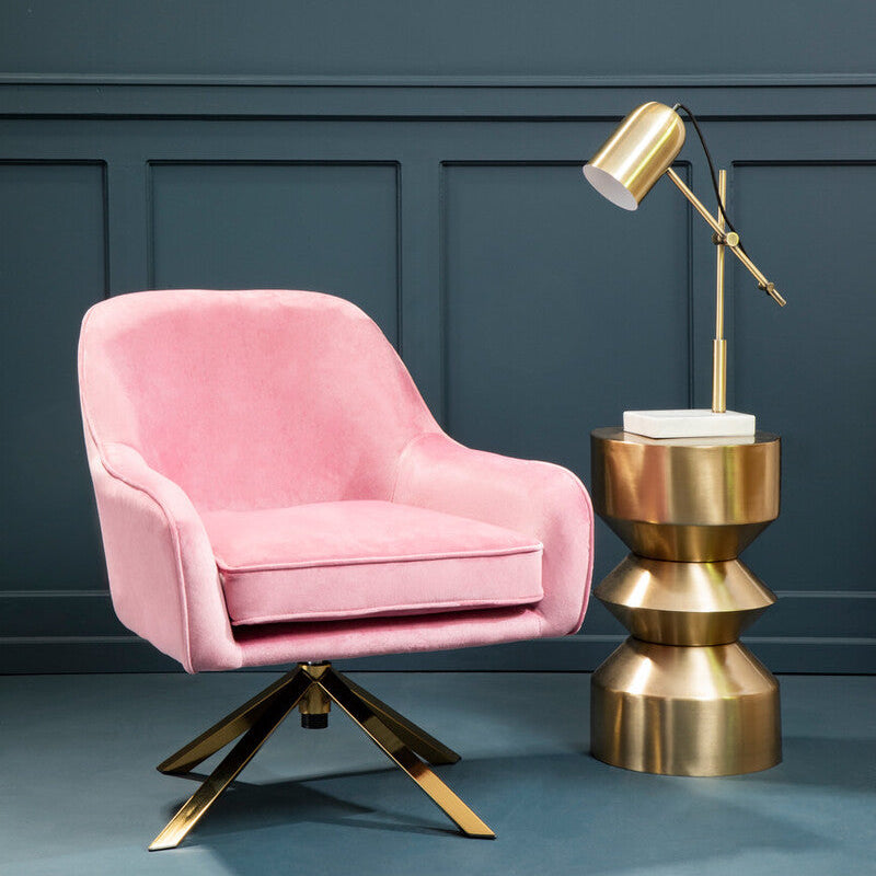 Pink Velvet Swivel Chair | Avery