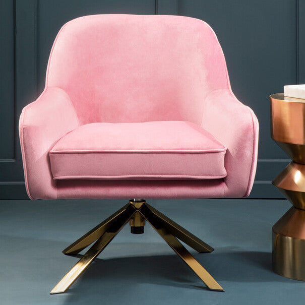 Pink Velvet Swivel Chair | Avery
