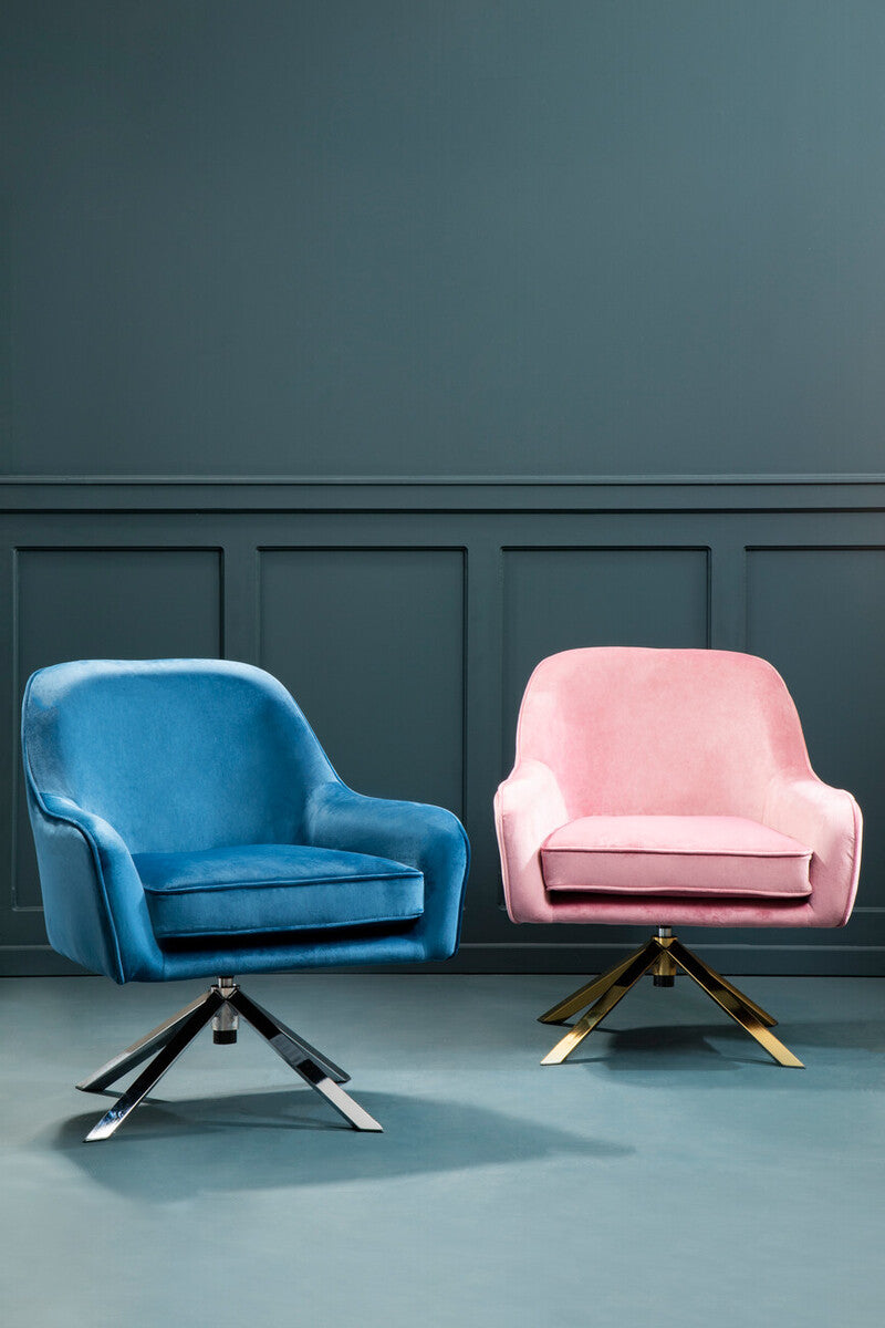 Pink Velvet Swivel Chair | Avery