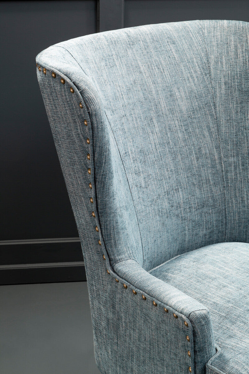 Welham Blue Wingback Lounge Chair