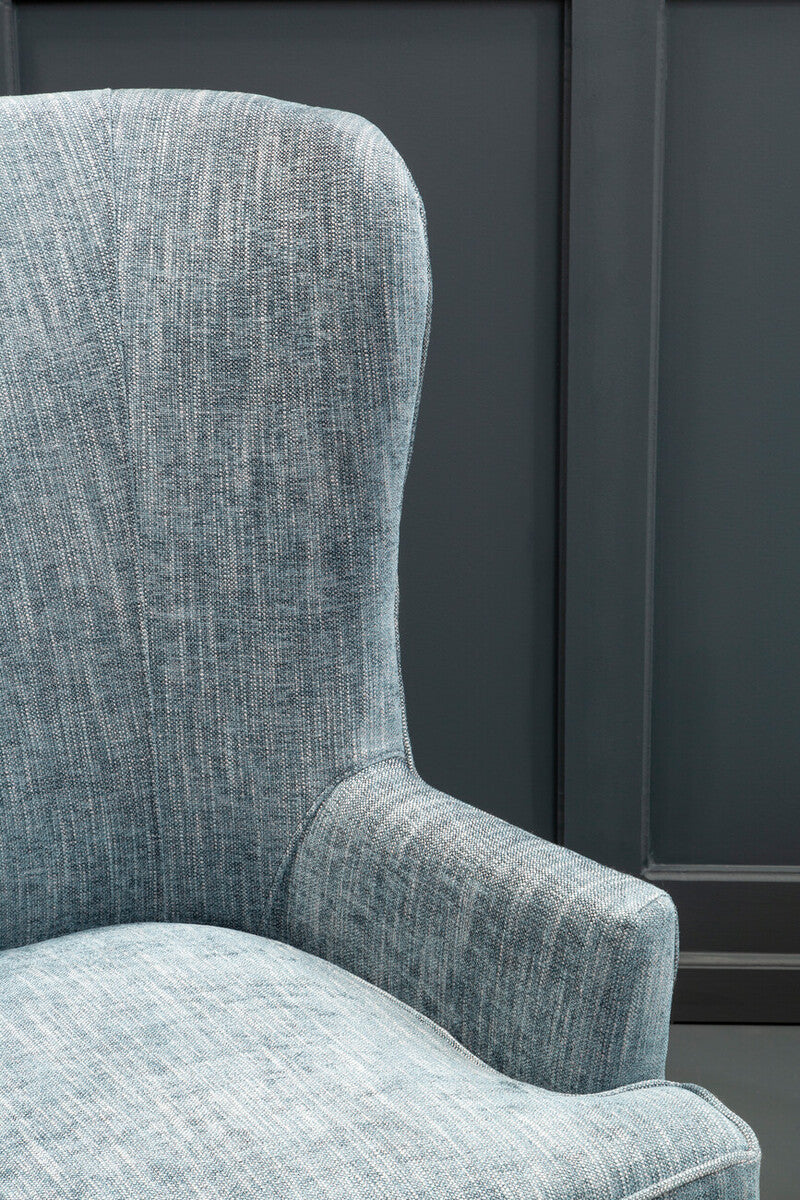 Welham Blue Wingback Lounge Chair