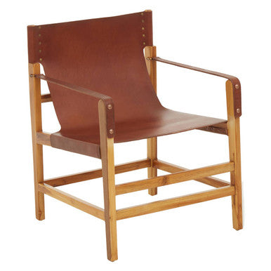 Kendari Light Brown Leather Chair with Stud Detail