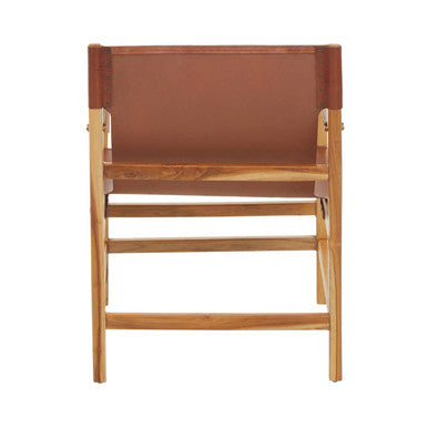 Kendari Light Brown Leather Chair with Stud Detail
