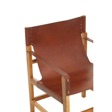 Kendari Light Brown Leather Chair with Stud Detail
