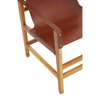 Kendari Light Brown Leather Chair with Stud Detail