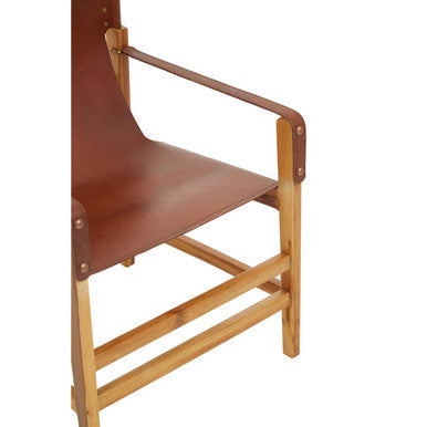 Kendari Light Brown Leather Chair with Stud Detail