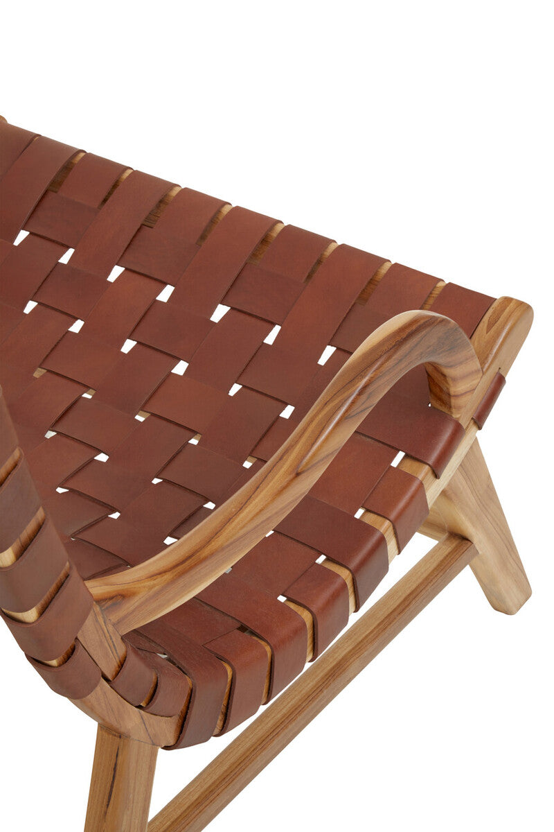 Kendari Brown Woven Leather Chair