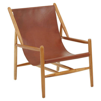 Kendari Dark Brown Leather Chair with Stud Detail