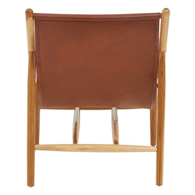 Kendari Dark Brown Leather Chair with Stud Detail