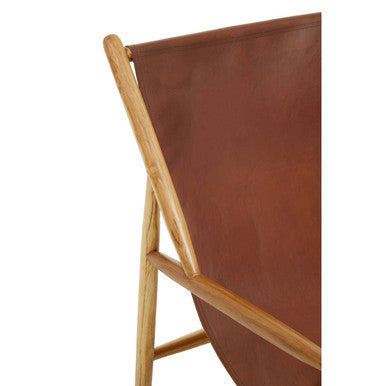 Kendari Dark Brown Leather Chair with Stud Detail