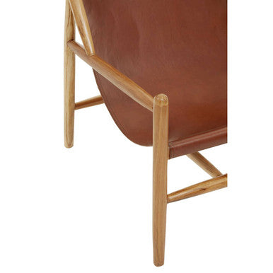 Kendari Dark Brown Leather Chair with Stud Detail