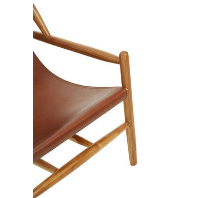 Kendari Dark Brown Leather Chair with Stud Detail