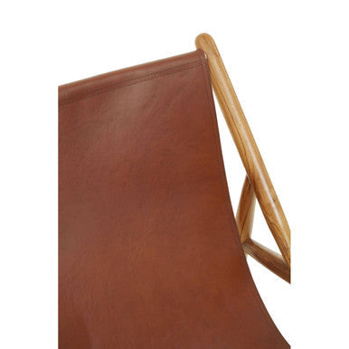Kendari Dark Brown Leather Chair with Stud Detail