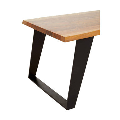 Surax Acacia Wood And Looped Iron Base Coffee Table