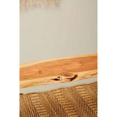Surax Natural Acacia Wood Bench with Live Edge