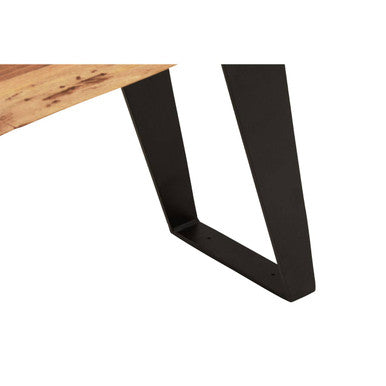 Surax Natural Acacia Wood Bench with Live Edge