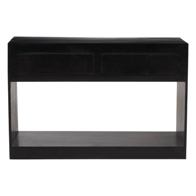 Sarter Two Drawer Black Mango Wood Console Table