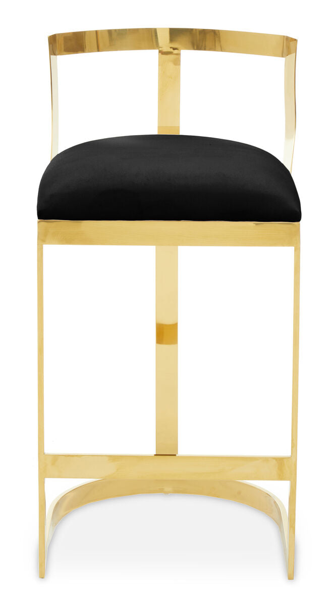 Azalea Black Velvet Bar Stool