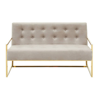 2 Seater Mink Velvet Sofa, Azalea