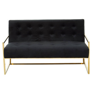 2 Seater Black Velvet Sofa, Azalea