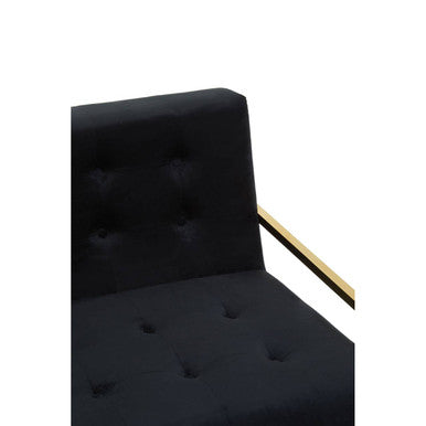2 Seater Black Velvet Sofa, Azalea