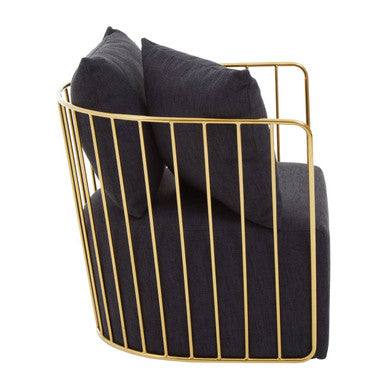 Black Fabric and Metal Chair | Azalea