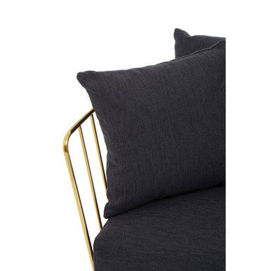 Azalea Black Fabric Chair with Gold Finish Stainless Steel Frame