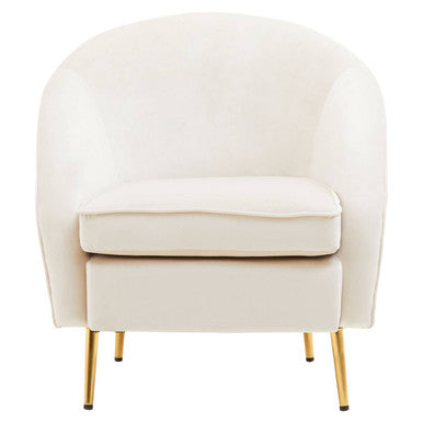 Yasmeen Beige Velvet Armchair