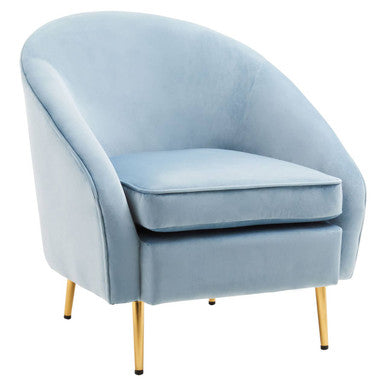 Yasmeen Aqua Blue Velvet Armchair