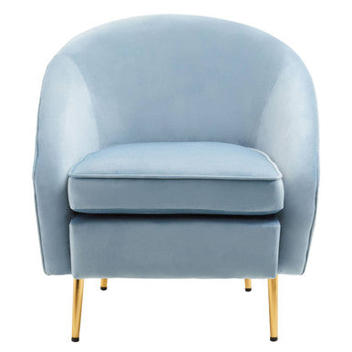 Yasmeen Aqua Blue Velvet Armchair