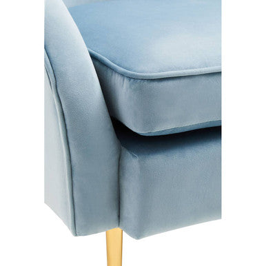 Yasmeen Aqua Blue Velvet Armchair