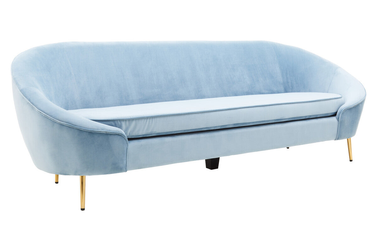 3 Seater Aqua Blue Velvet Sofa | Yasmeen