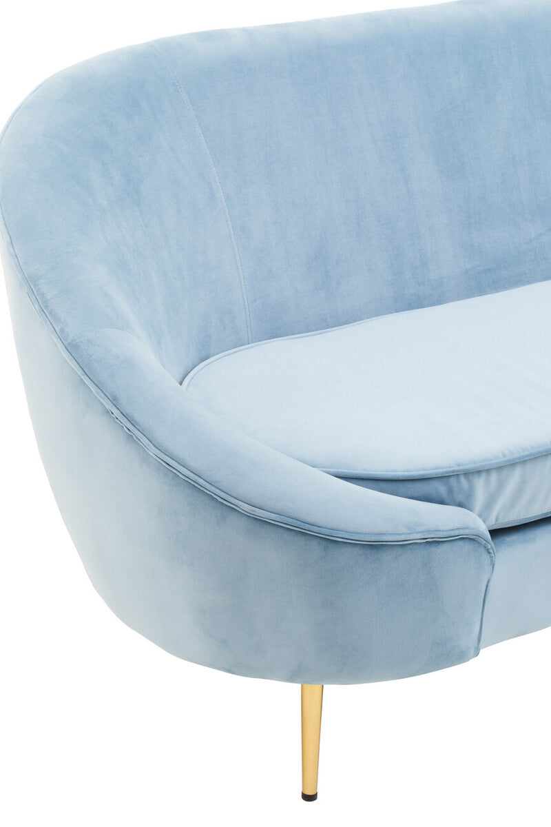 3 Seater Aqua Blue Velvet Sofa | Yasmeen