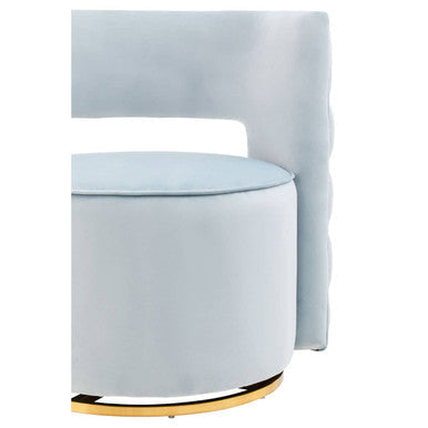 Yasmeen Blue Velvet Swivel Chair