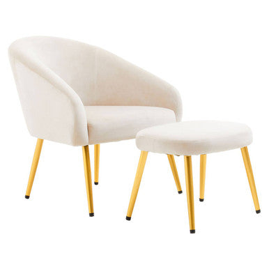 Yasmeen Beige Chair And Footstool