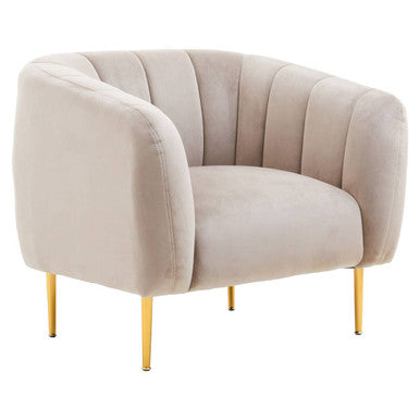 Yasmeen Mink Velvet Channel Detail Armchair
