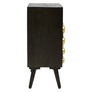 Arti Two Door Sideboard | Solid Mango wood & Iron | Brown & Gold