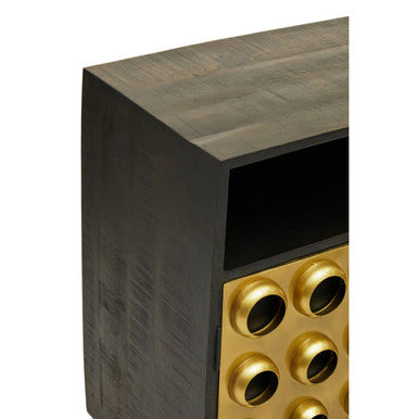 Arti Two Door Sideboard | Solid Mango wood & Iron | Brown & Gold