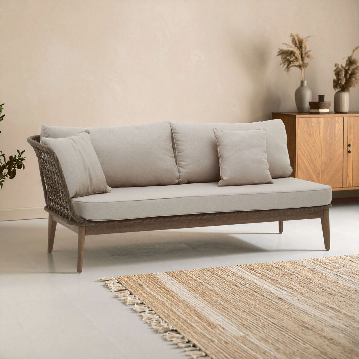 Woven Rope Chaise Longue with Cushions | Opus