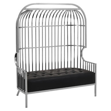 2 Seater Dome Cage Silver Sofa | Eliza