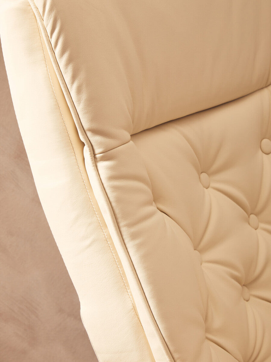 Ivory Leather Effect Recliner and Footstool | Warrington