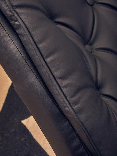 Warrington Black Leather Effect Recliner And Footstool