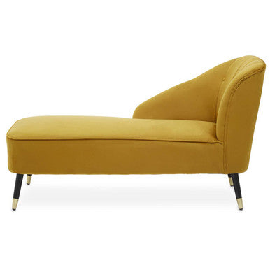 Yvette Mustard Velvet Chaise Longue