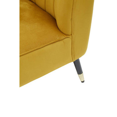Yvette Mustard Velvet Chaise Longue