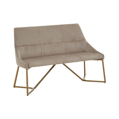 Vieste Mink Velvet Bench with Tufted Back