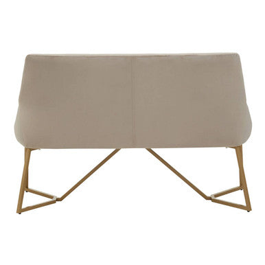 Vieste Mink Velvet Bench with Tufted Back