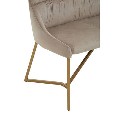 Vieste Mink Velvet Bench with Tufted Back